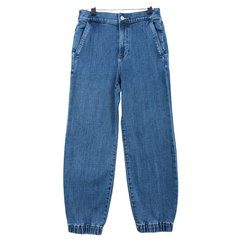 Express Jogger Super High Rise Women 2 Petite‎ Cotton Blend Blue Denim Jeans